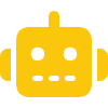 Yellow robot face with two circular eyes and antennas on sides.