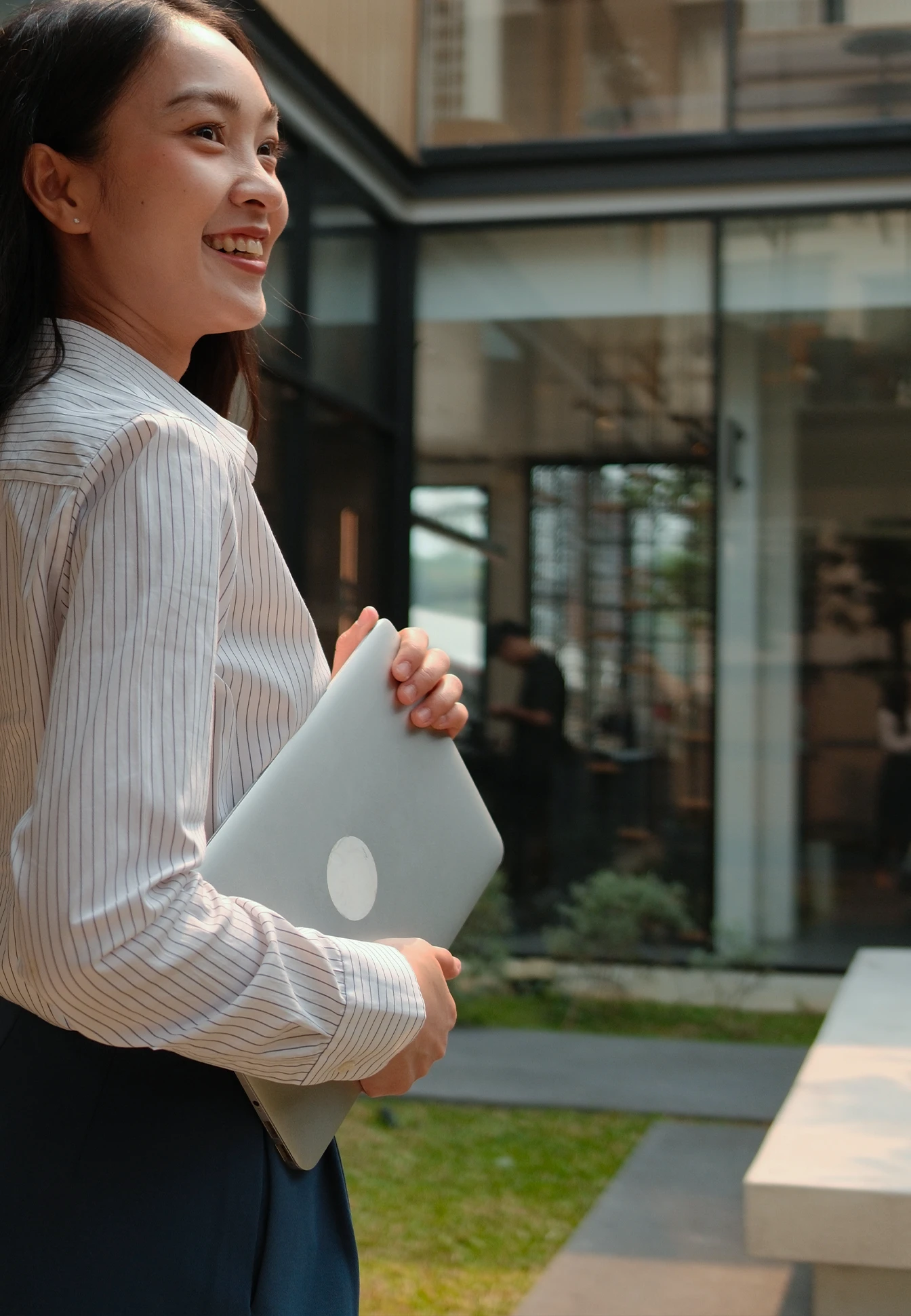 smiling person