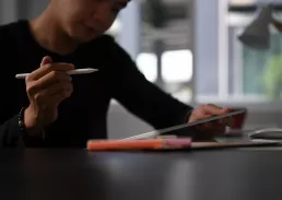 Executive working on his ipad