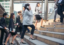 Executive talking on her phone